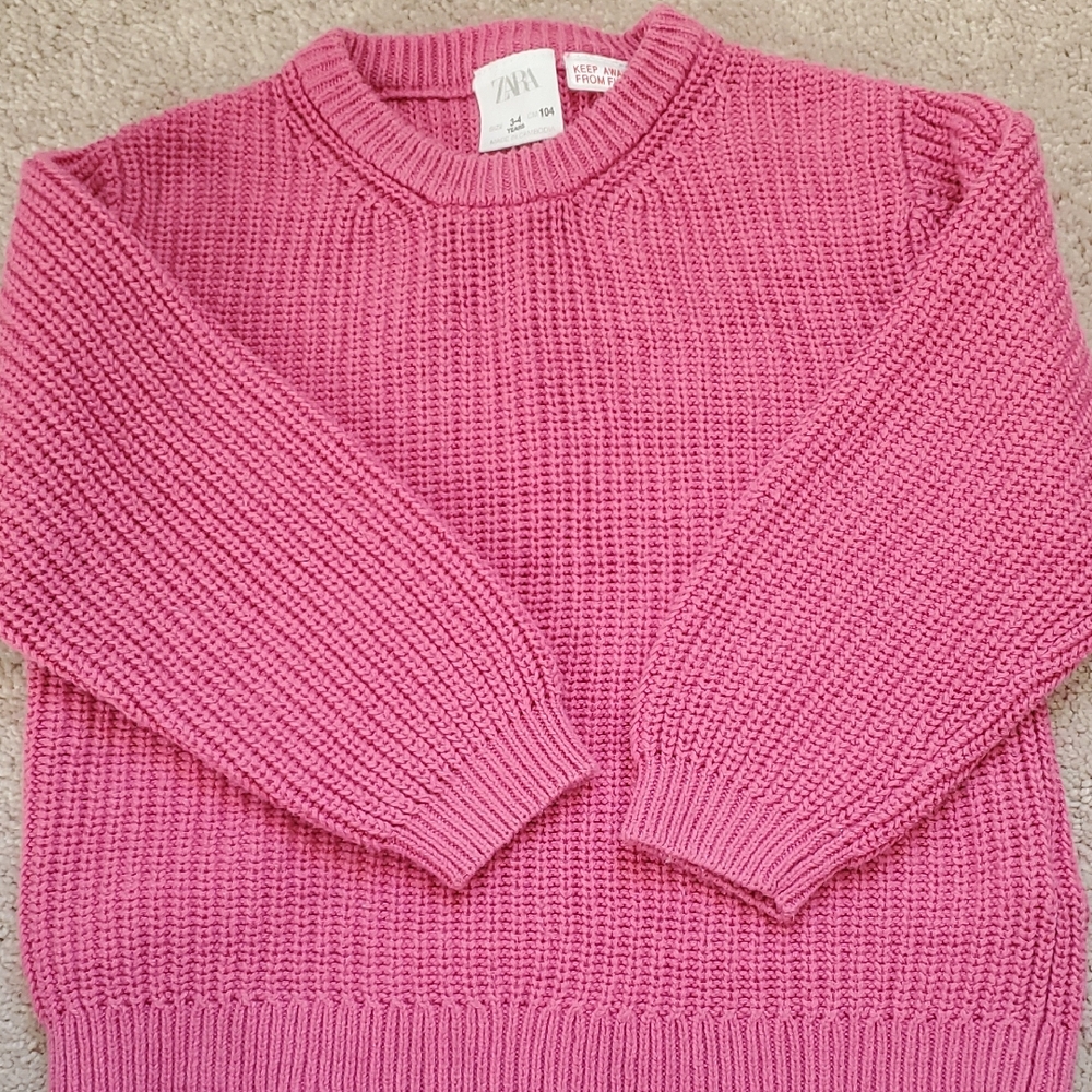 Zara Little Girls Stitch Knit Sweater 3-4y